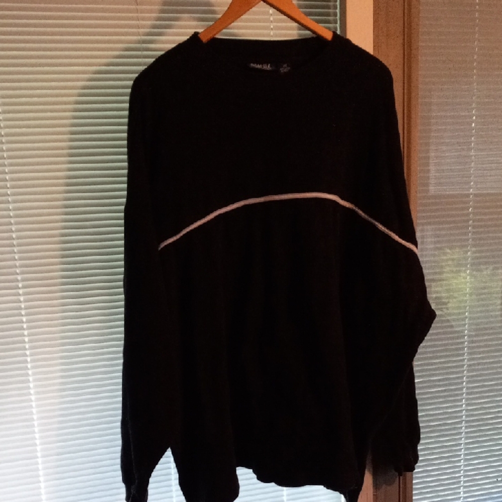 Profile Black Long Sleeve Jersey with White Stripe 4x 100% Cotton
